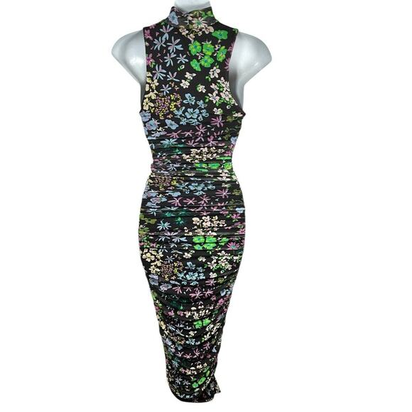 REVOLVE AFRM Sleeveless Mockneck Midi Bodycon Black Floral Size Medium NWT - Picture 3 of 10